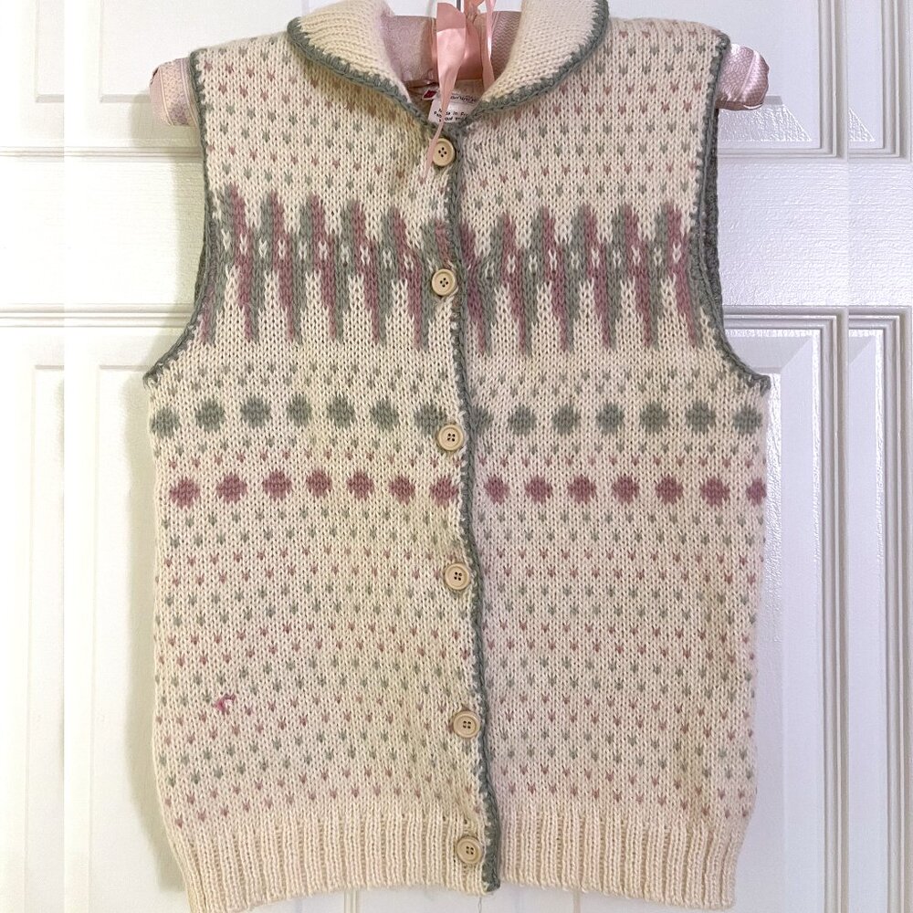 Vintage 70s Suzuya Bloomingdales Knit Vest 100% Lambswool